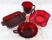 Assorted Ruby Red Glass