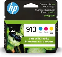 HP 910 Cyan, Magenta, Yellow Ink Cartridges (3-pk)