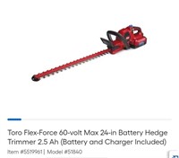 ASIS Toro 24" 60V Hedge Trimmer-Tool Only (51840)