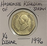 Kingdom of Jordan 1996 1/4 Dinar