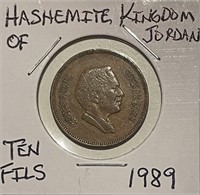 Kingdom of Jordan 1989 10 Fils