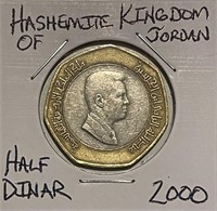 Kingdom of Jordan 2000 Half Dinar