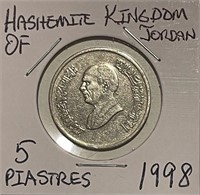 Kingdom of Jordan 1998 5 Piastres
