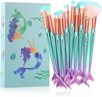 Tenmon 10 Pcs Mermaid Makeup Brush Set