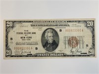 1929 $20 Reserve Bank FR-1870B New York