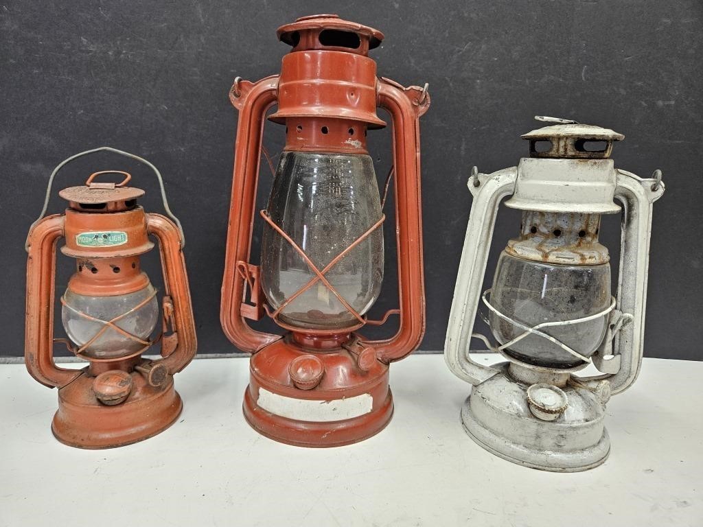 3 Lanterns 8 to 12" high