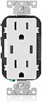 Leviton T5635-W 30W (6A) USB Dual Type-C/C Power D