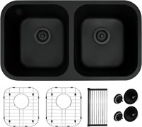 Double Bowl Black Kitchen Sink 32 X 18 inch.