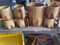 Corn Cob Pitcher and Cups