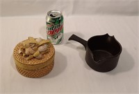 Small Dark Pot and Coasters