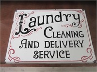 Laundry Cleaning Sign -Metal