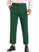 Lars Amadeus Green Cropped Pants for Men's Waffle