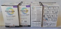 (4) Boxes of Polyblend non-sanded grout  Bright