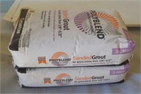 (2) Bags Polyblend sanded grout Platinum.