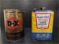 D-X Oil and Lubricant cans