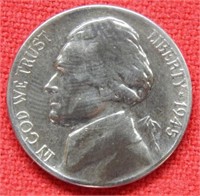 1945 S Jefferson Wartime Silver Nickel