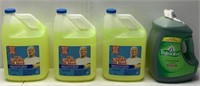 4 Bottles of Mr Clean/Palmolive Cleaner/Dish Soap