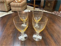 S/4 Fostoria Gold Stem Wine Glasses