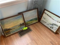 3 hand painted scenes by b bailes 14" x 18"