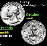 1971-p Washington Quarter 25c Grades GEM+ Unc