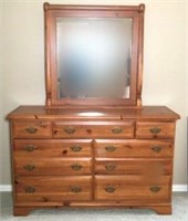 Vaughan Bassett Pine Dresser & Mirror