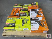 14 pcs mix tools; assorted RYOBI and RIDGID tools