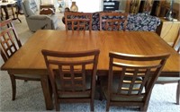 Mission Style Dining Table w/Self Contained Leaf