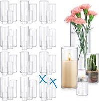 *46 Pack Glass Cylinder Vases4,6,8,10In Tall Clear