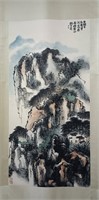 Chinese Ink Color Scroll Painting,Signed