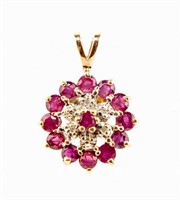 Jewelry 10kt Yellow Gold Ruby Pendant