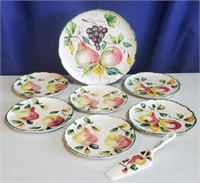 Hand-Painted Ceramic Dessert Set Made in Italy
