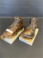Antique bronze, baby shoes on 6" marble