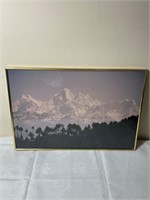 Vintage gold framed mountain picture