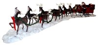 Santa Claus Sleigh Reindeer Life Size Display