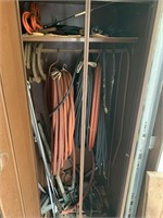 Metal cabinet with hoses and more