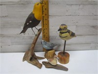 HAND-PAINTED & CARVED BIRDS