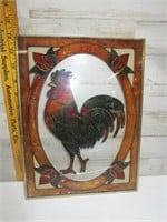 ROOSTER STAIN GLASS LOOK - HAS A CRACK