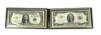 $1 and $2 Currency set: silver certificate and