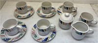 Vitromaster "Paradise" cups, saucers cream & sugar