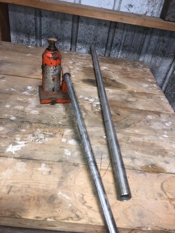 Bottle jack, piece approx 18 in stainless rod