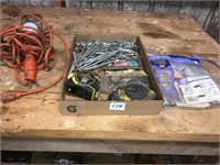 Tools, screws, tape measurers, light