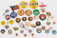 Vintage Pinback Buttons Americana, Novelty