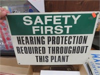 Safety first sign, 14" long