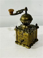 vintage brass coffee mill