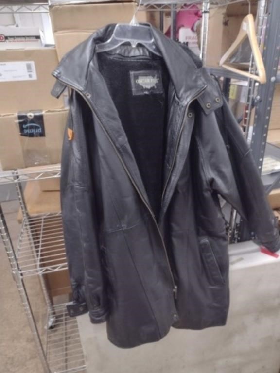 Large Oscar Peel Hooded  Leather Jacket