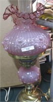 Fenton Cabbage Rose dresser lamp-satin lavender