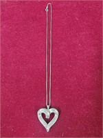 Sterling silver heart pendant and 18" necklace
