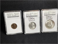 QUARTER, FRANKLIN HALF DOLLAR, WHEAT PENNY