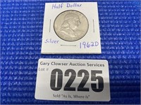 1962 D Silver Ben Franklin Half Dollar
