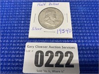 1954 D Silver Ben Franklin Half Dollar